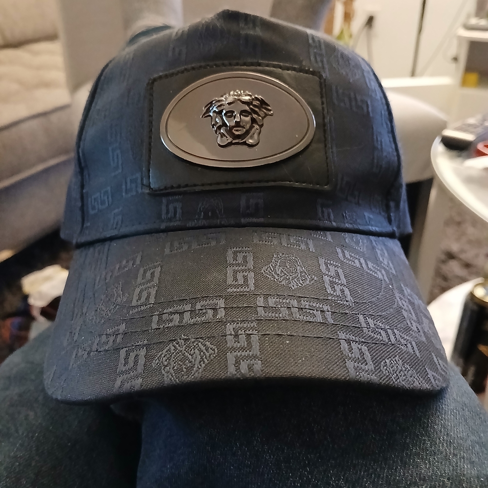 Versace Black Cap with Medusa Logo